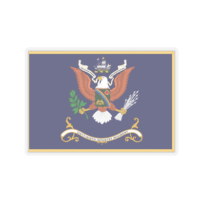 Kiss-Cut Stickers - Army - Regimental Colors - 69th Infantry Regiment  - GENTLE WHEN STROKED - FIERCE WHEN PROVOKED Flag w Fringe X 300