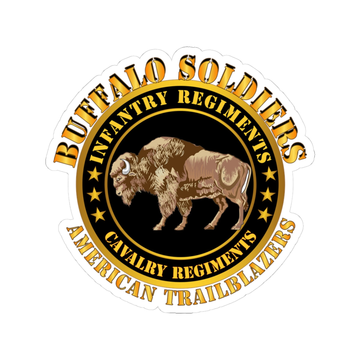Kiss-Cut Stickers - Army - Buffalo Soldiers - Infantry - Cavalry Regiments