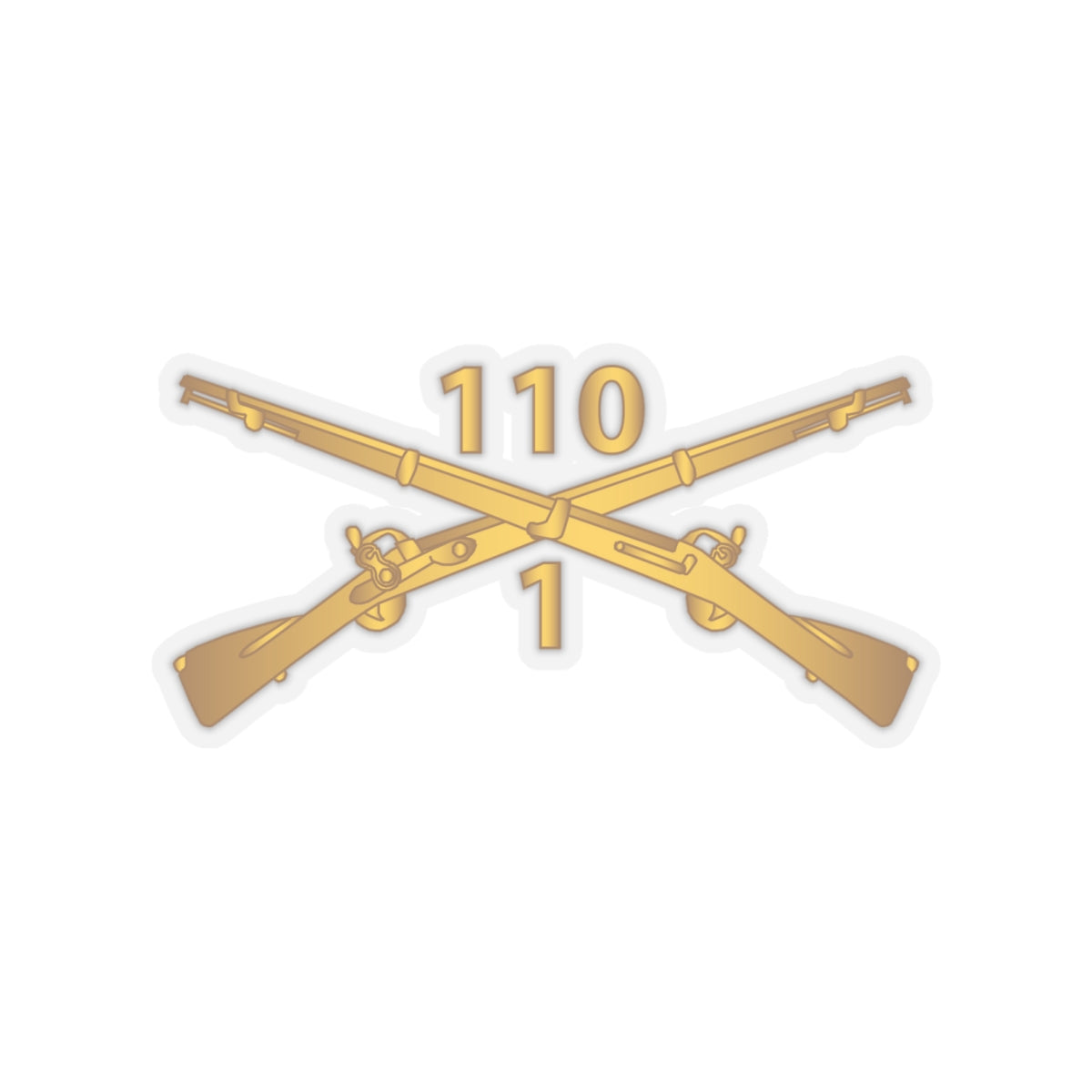 Kiss-Cut Stickers - Army -  1st Battalion, 110th Infantry Regiment - Inf Branch wo Txt X 300