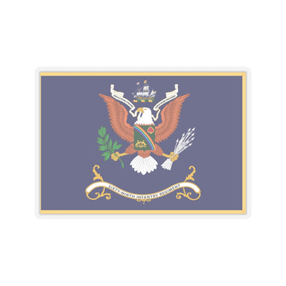 Kiss-Cut Stickers - Army - Regimental Colors - 69th Infantry Regiment  - GENTLE WHEN STROKED - FIERCE WHEN PROVOKED Flag w Fringe X 300