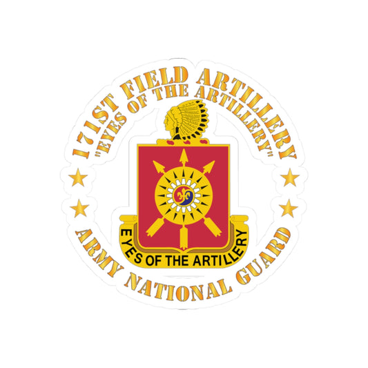 Kiss-Cut Stickers - Army - 171st Field Artillery - Eyes of the Artillery - ARNG - DUI  w FA Sep  X 300