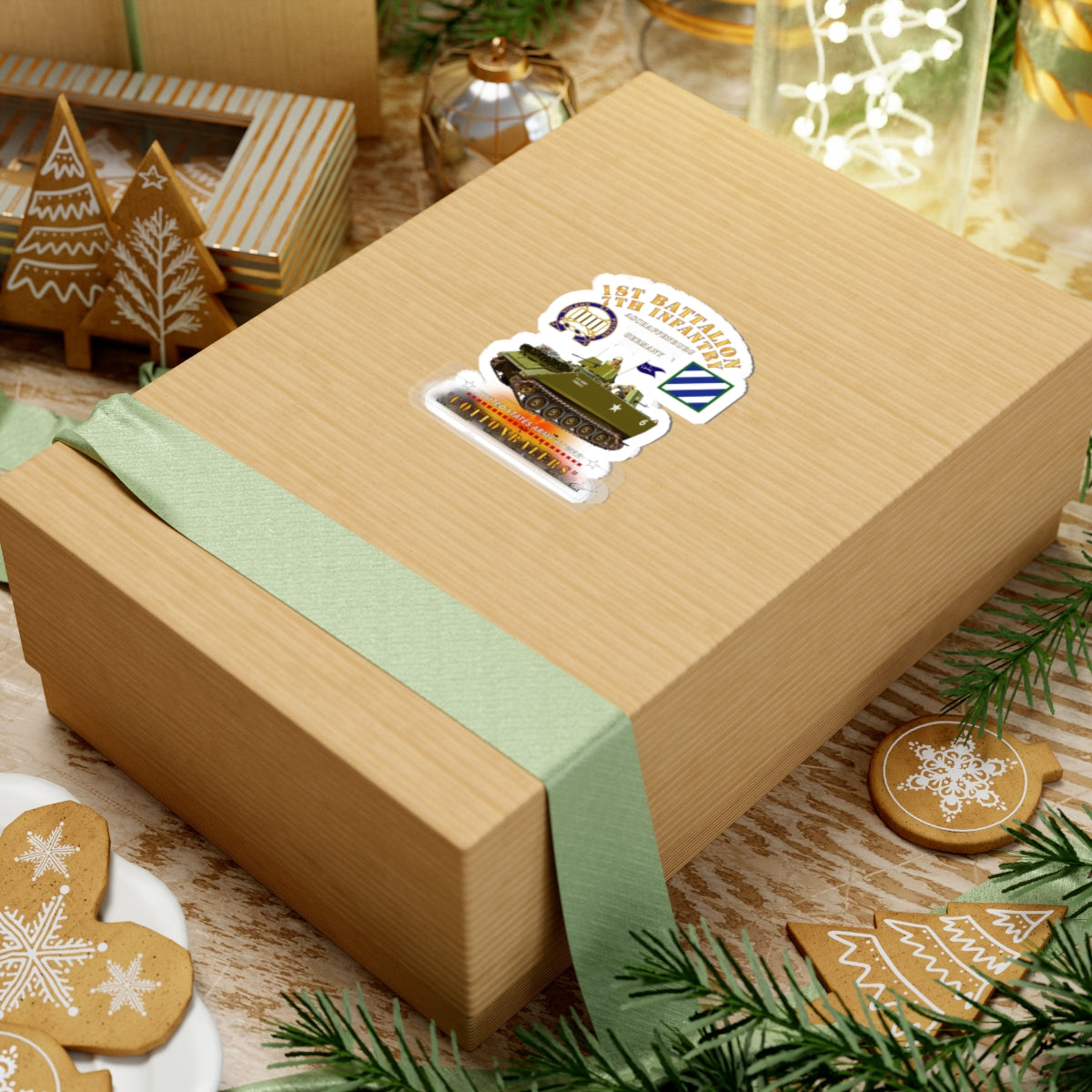 Kiss-Cut Stickers - Army - 1st Bn 7th Infantry - Aschaffenburg FRG - M113 APC  - CottonBalers X 300