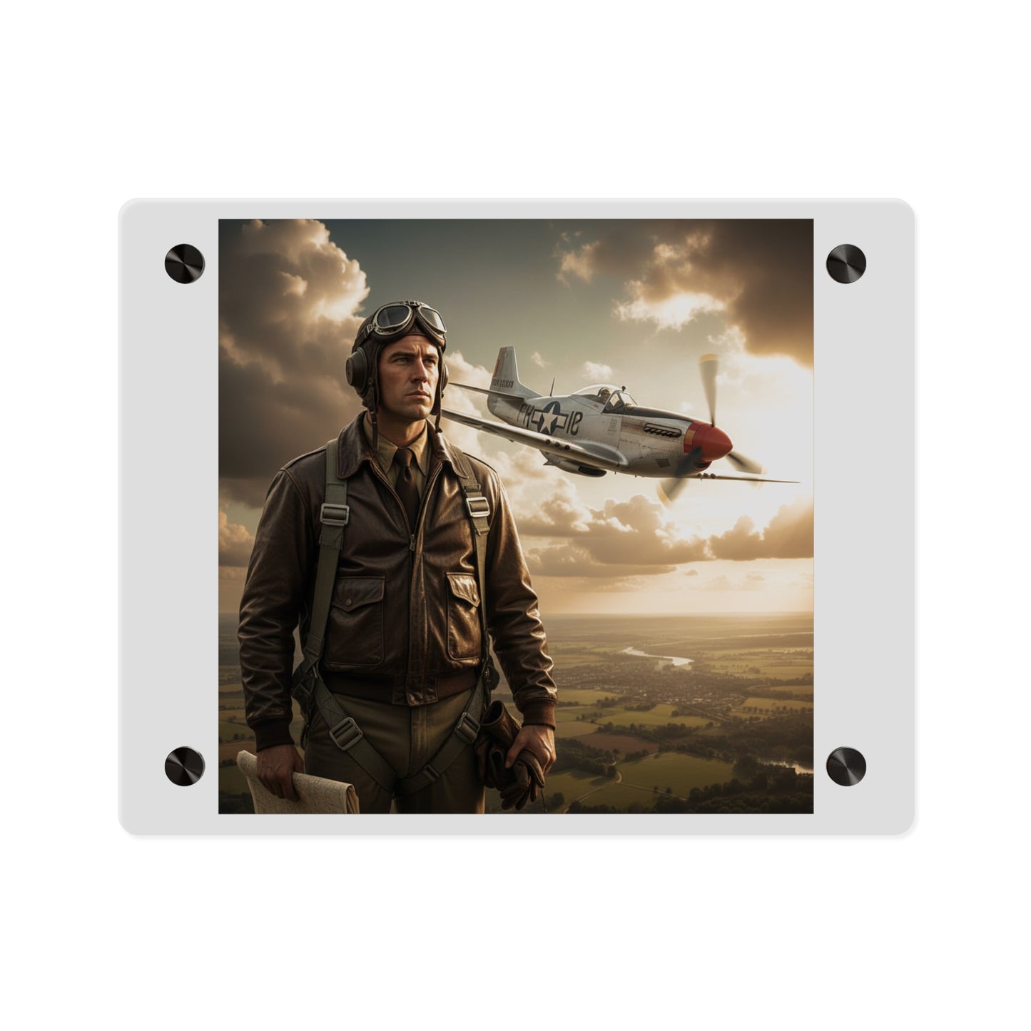 Acrylic Wall Art Panel - Army Air Corps Pilot