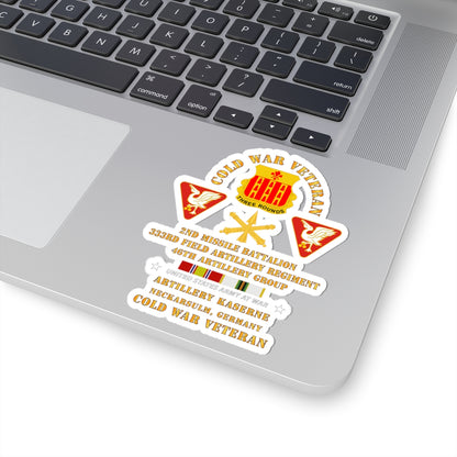 Kiss-Cut Stickers - Army - Cold War Vet - 2nd Missile Bn, 333rd Artillery 46th Artillery Group - Germany - 7th US Army  w COLD SVC