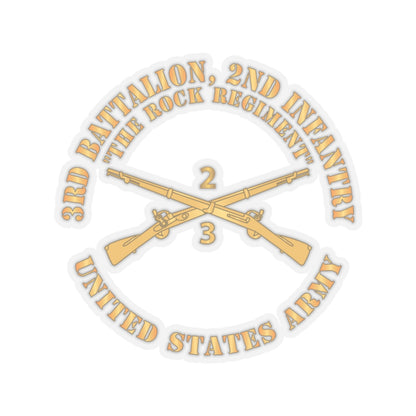 Kiss-Cut Stickers - Army - 3rd Battalion, 2nd Infantry Regiment Branch - The Rock Regiment - US Army