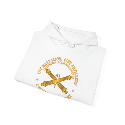 Unisex Heavy Blend™ Hooded Sweatshirt - Army - 1st Bn 41st Artillery - Mission Accomplished - US Army  w Branch X 300