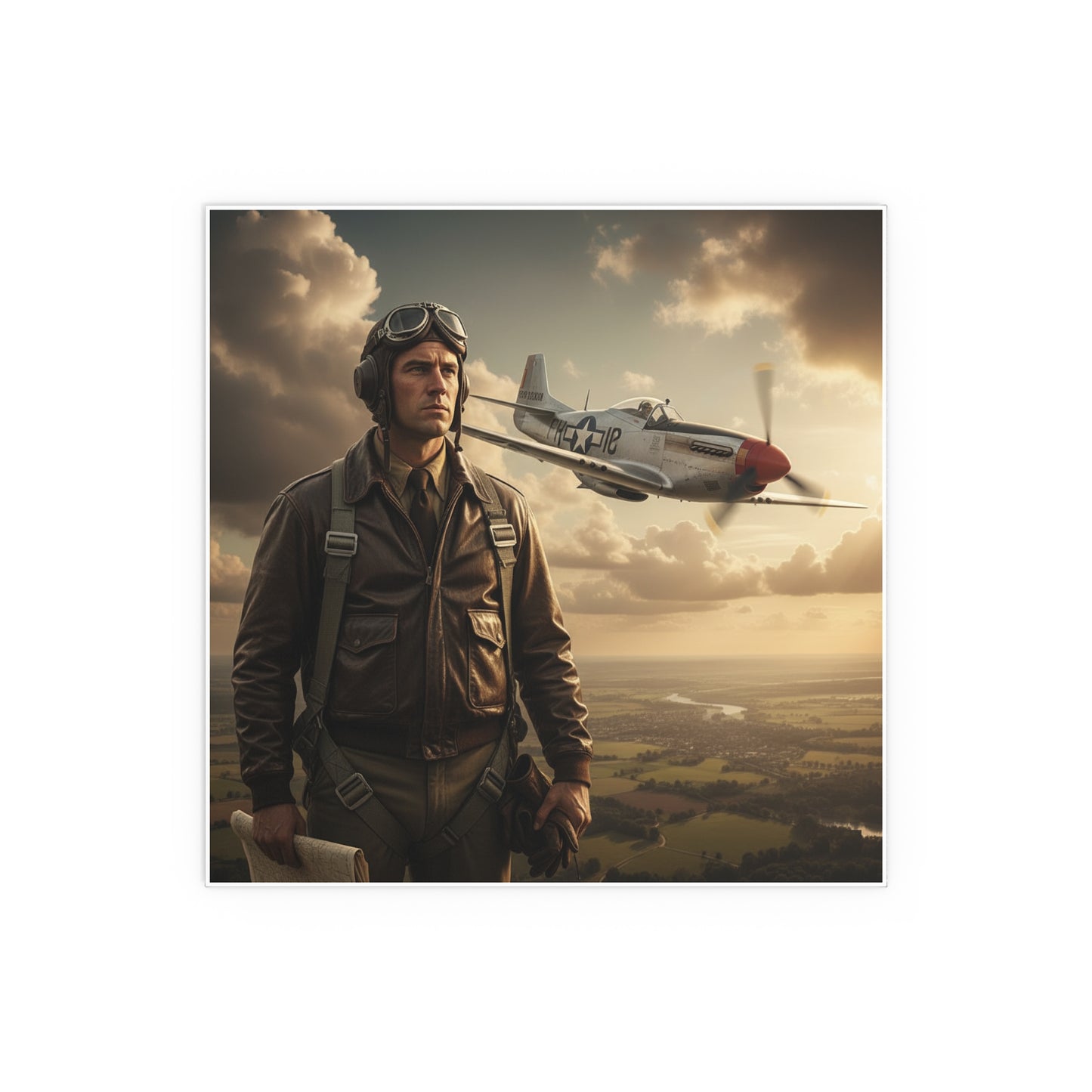 Indoor and Outdoor Silk Posters - Army Air Corps Pilot