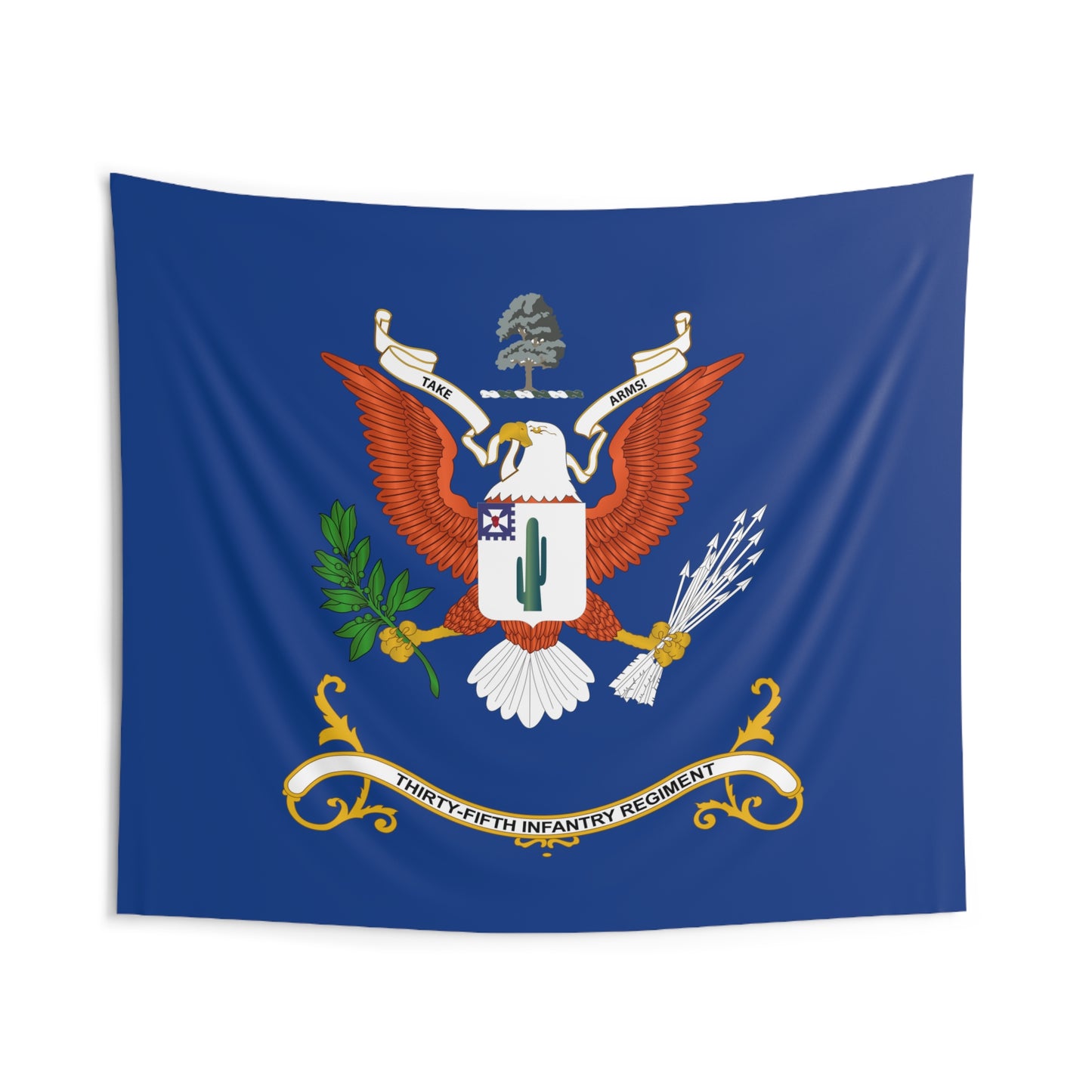 Indoor Wall Tapestries - 35th Infantry Regiment - Take Arms! - Regimental Colors Tapestry