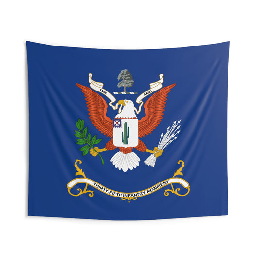 Indoor Wall Tapestries - 35th Infantry Regiment - Take Arms! - Regimental Colors Tapestry