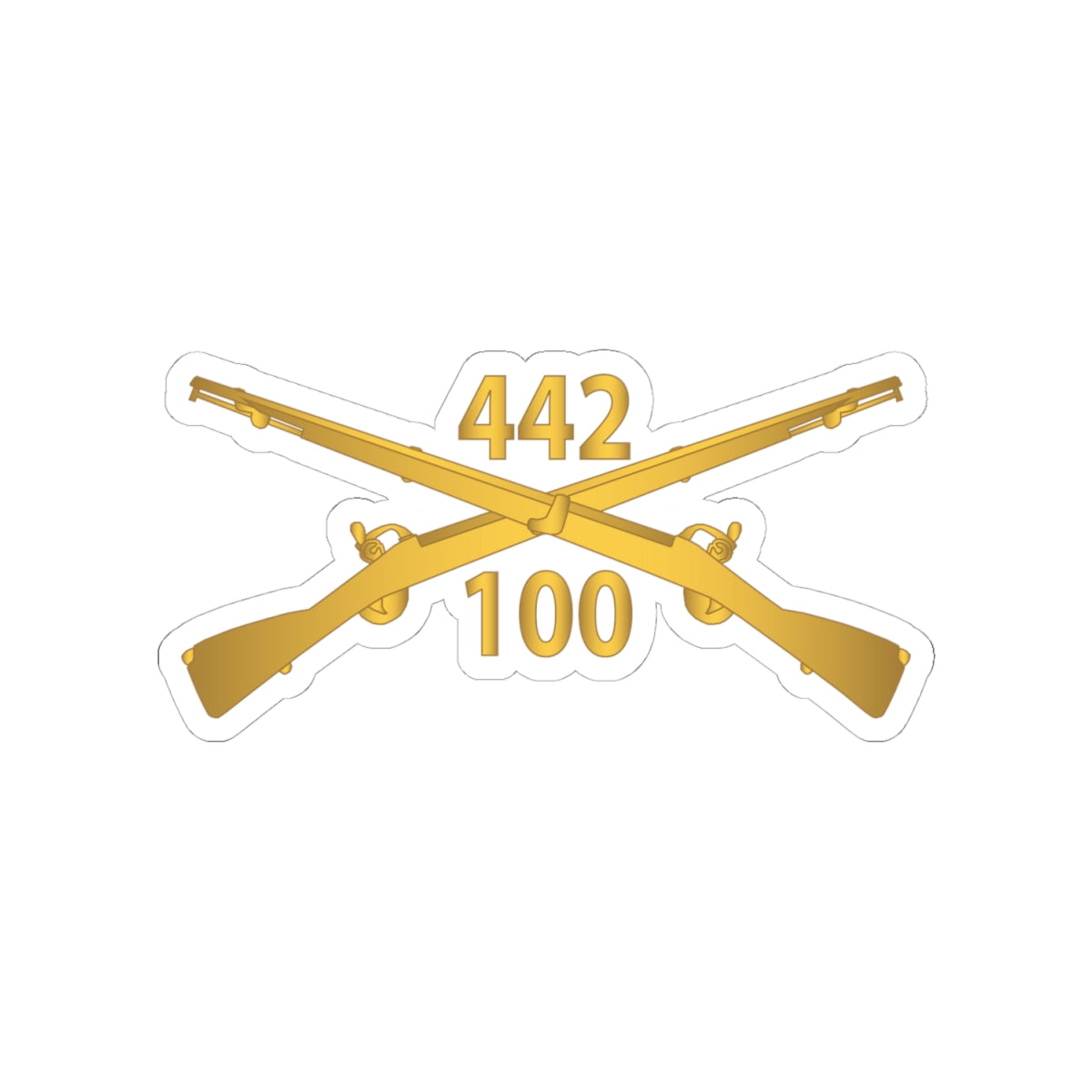 Kiss-Cut Stickers - Army - 100th Infantry Battalion, 442nd Infantry Regiment - wo Txt w Br X 300