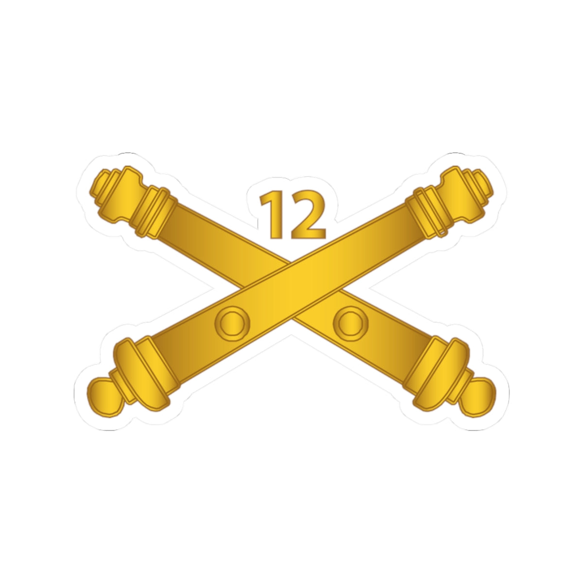 Kiss-Cut Stickers - Army - 12th Field Artillery Regt - Artillery Br wo Txt