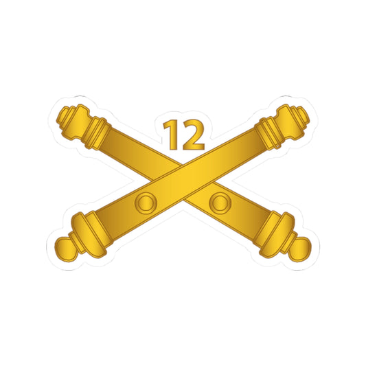 Kiss-Cut Stickers - Army - 12th Field Artillery Regt - Artillery Br wo Txt