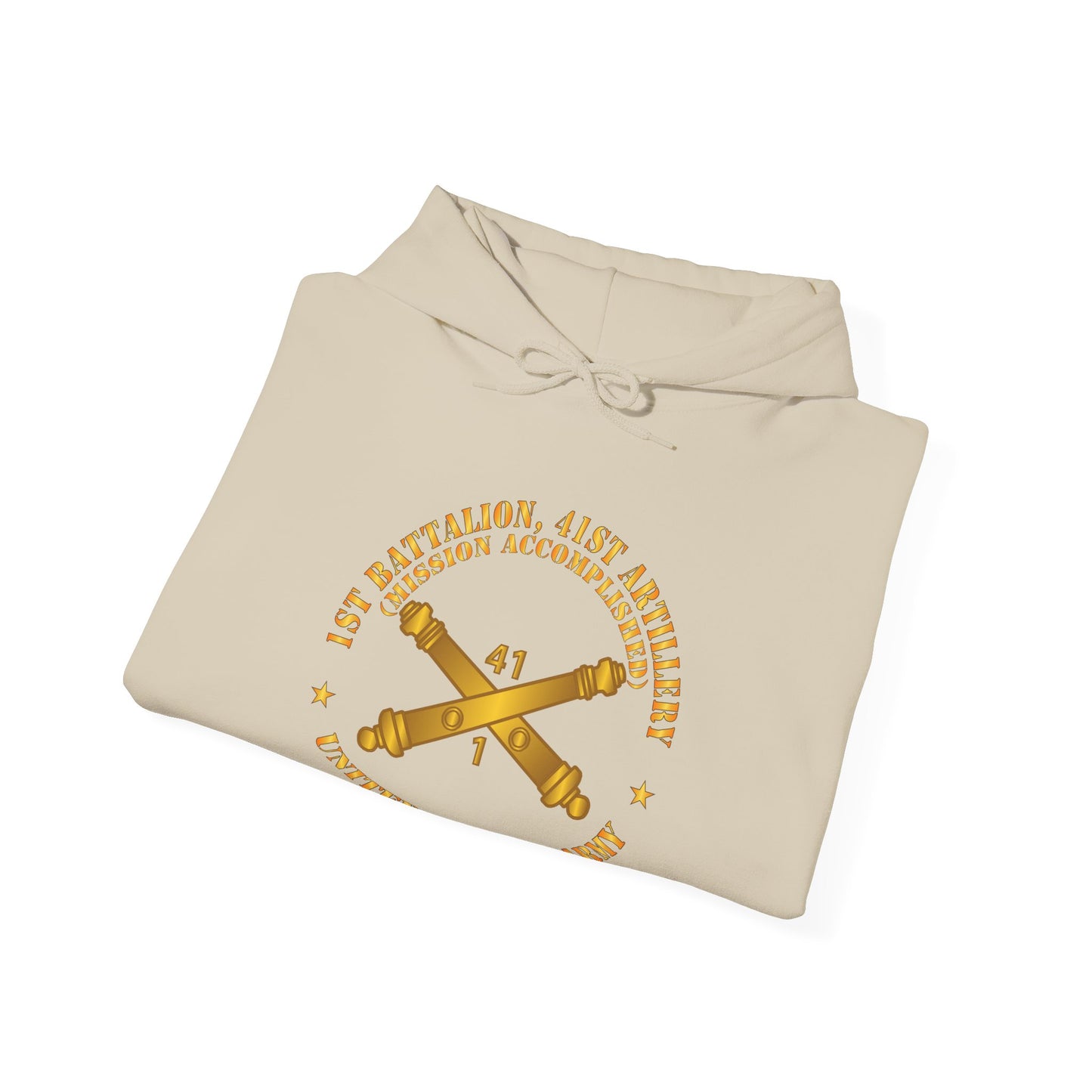Unisex Heavy Blend™ Hooded Sweatshirt - Army - 1st Bn 41st Artillery - Mission Accomplished - US Army  w Branch X 300