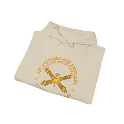 Unisex Heavy Blend™ Hooded Sweatshirt - Army - 1st Bn 41st Artillery - Mission Accomplished - US Army  w Branch X 300