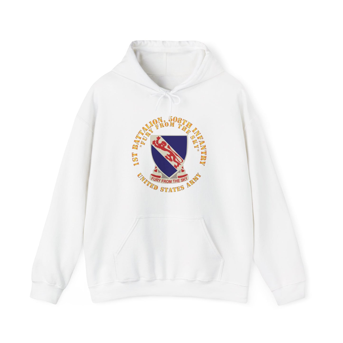 Unisex Heavy Blend™ Hooded Sweatshirt - Army -  1st Bn, 508th Infantry Regiment - Fury From the Sky - DUI X 300