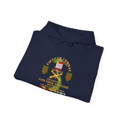 Unisex Heavy Blend™ Hooded Sweatshirt - Army - Vietnam Combat Vet - 6th Bn 15th Artillery - 1st Infantry Div w105mm