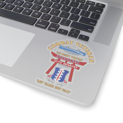 Kiss-Cut Stickers - Army - Combat Veteran - 187th Infantry Regiment - Torii, Rakkasans, Let Valor Not Fail, English, Latin w CIB X 300