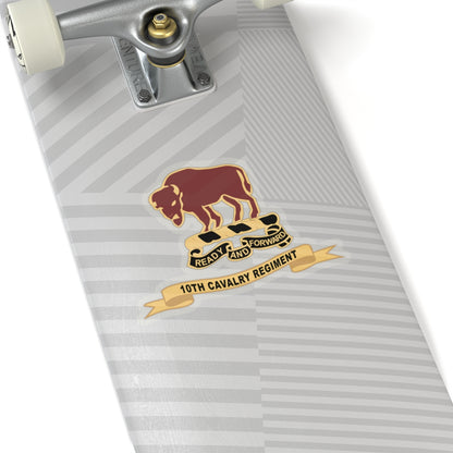 Kiss-Cut Stickers - Army  - 10th Cavalry Regiment w Ribbon X 300
