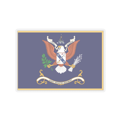 Kiss-Cut Stickers - Army - Regimental Colors - 8th Infantry Regiment  - LOYALTY TO COUNTRY - Flag w Fringe X 300