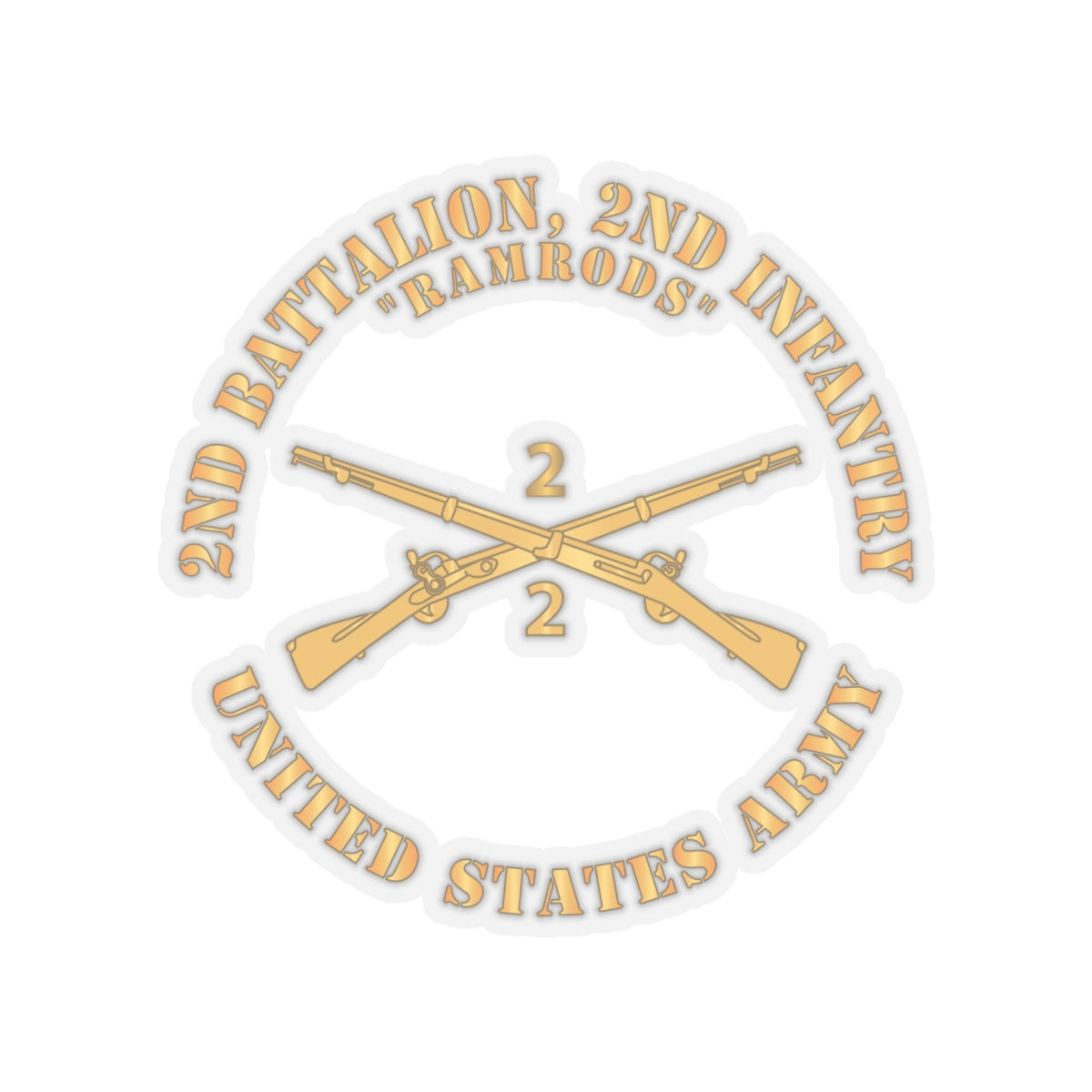 Kiss-Cut Stickers - Army - 2nd Battalion, 2nd Infantry Regiment Branch - Ramrods - US Army