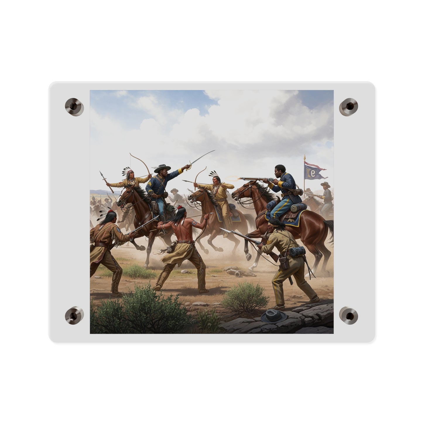 Acrylic Wall Art Panel - 9th Cavalry Regiment fighting Native Americans during the Indian Wars