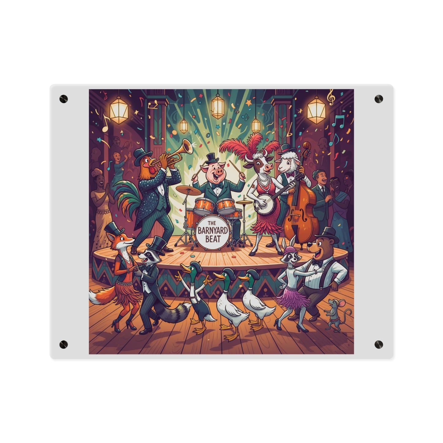 Acrylic Wall Art Panel - Farm Band Dance