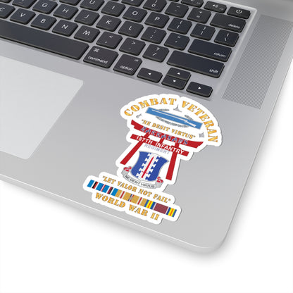 Kiss-Cut Stickers - Army - Combat Veteran - 187th Infantry Regiment - Torii, Rakkasans, Let Valor Not Fail, English, Latin w CIB w WWII PAC SVC