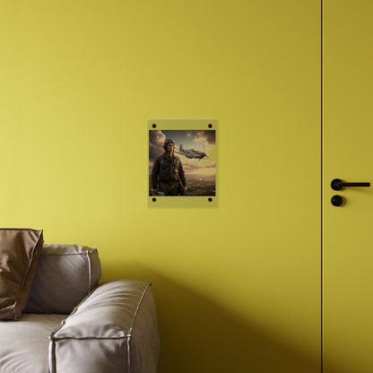 Acrylic Wall Art Panel - Army Air Corps Pilot