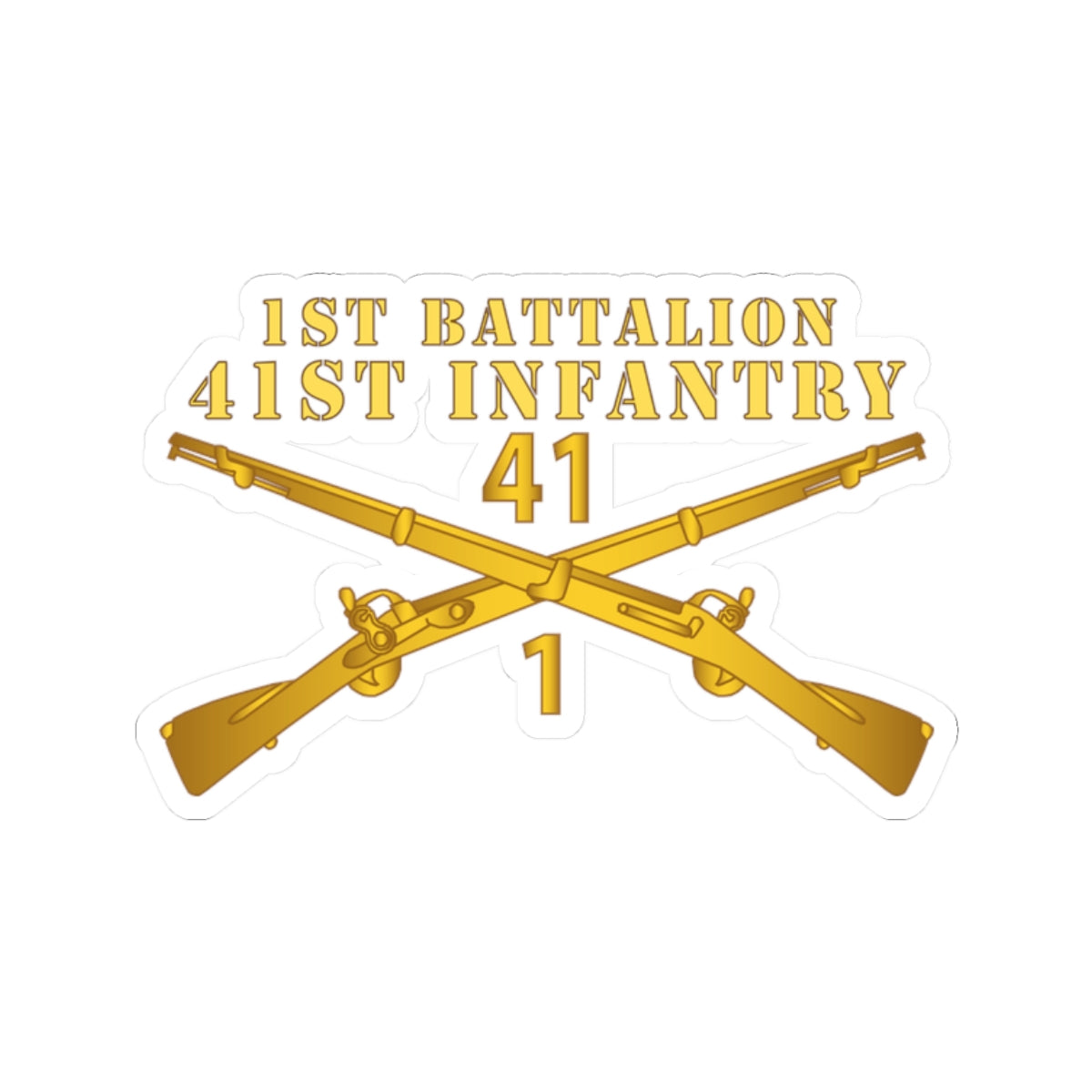 Kiss-Cut Stickers - Army - 1st Bn 41st  Infantry X 300 - Hat