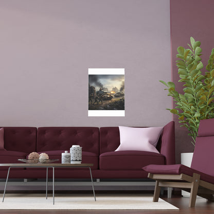 Indoor and Outdoor Silk Posters - Tank Destroyer - M10 Wolverine vs German Panzer Tank