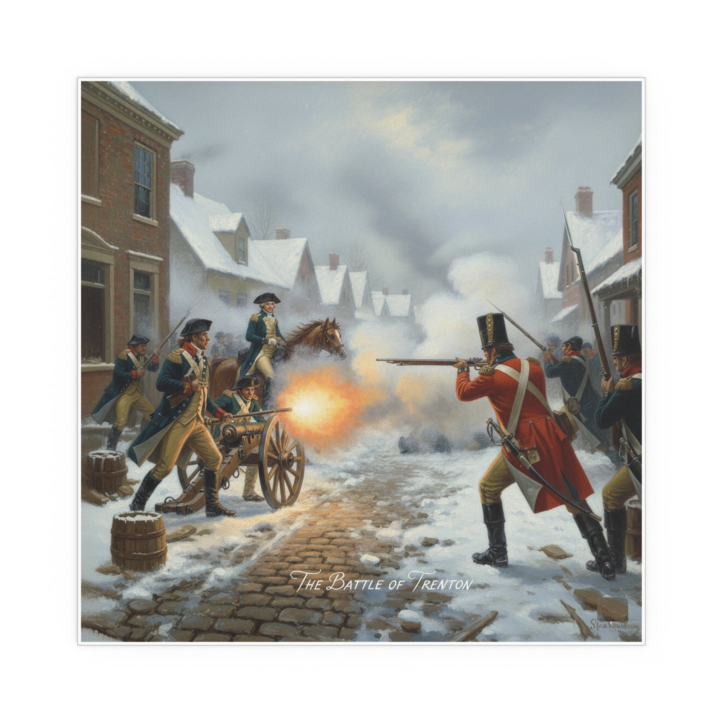 Indoor and Outdoor Silk Posters - Battle of Trenton