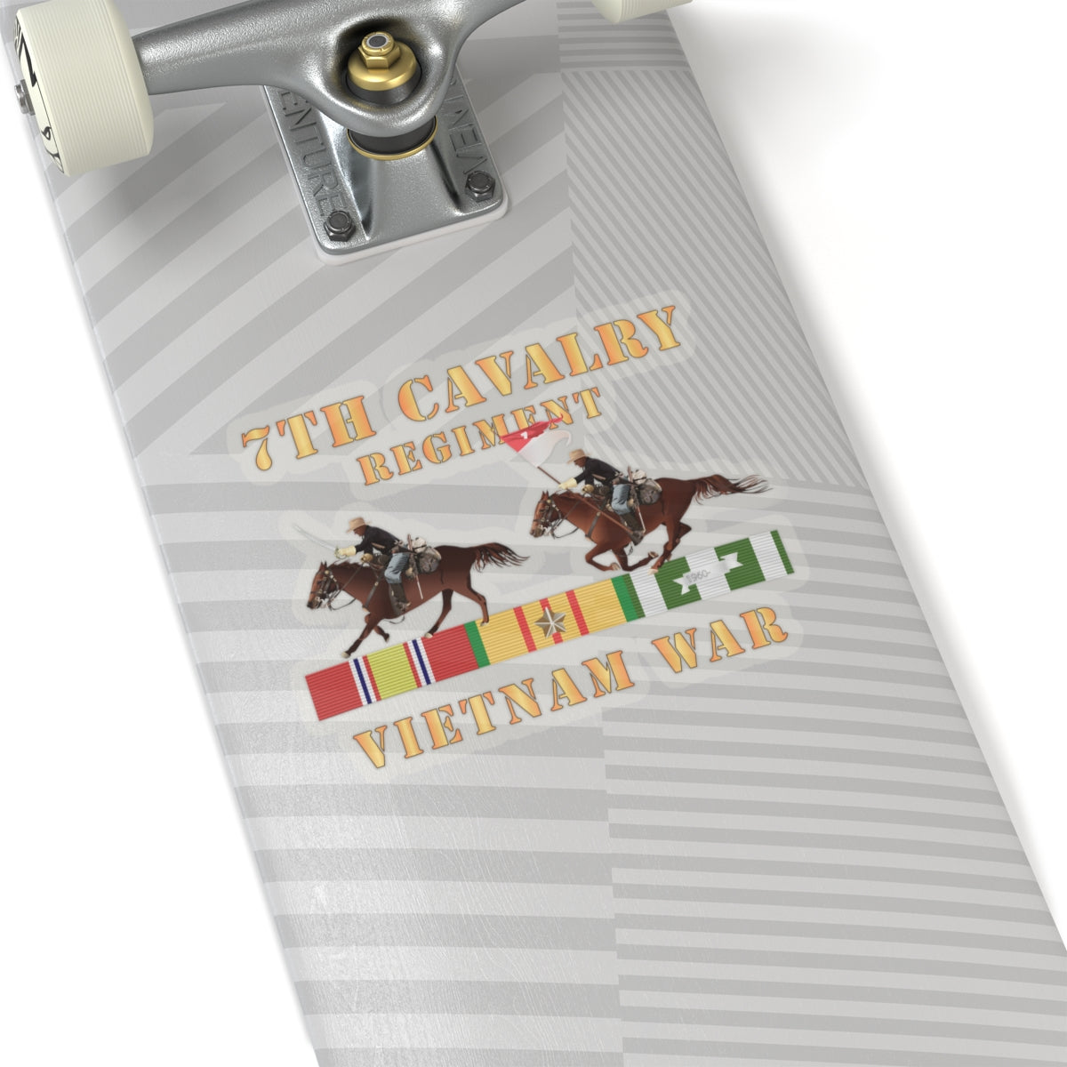 Kiss-Cut Stickers - Army - 7th Cavalry Regiment - Vietnam War wt 2 Cav Riders and VN SVC X300