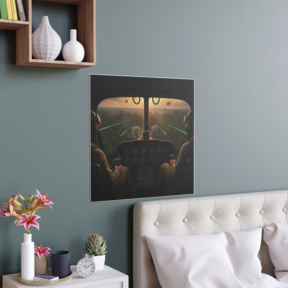 Indoor and Outdoor Silk Posters - Pilots View Hot LZ - Vietnam
