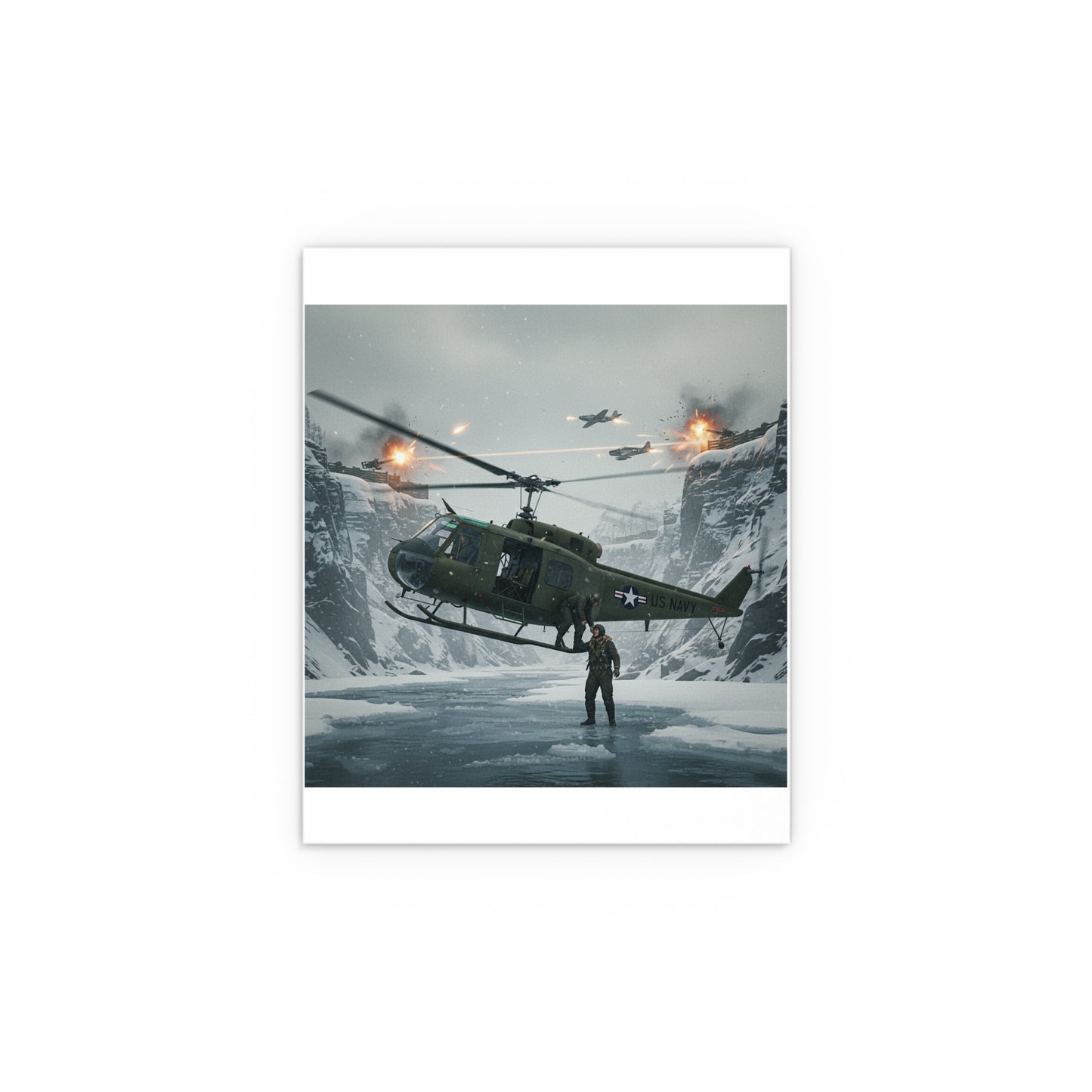 Indoor and Outdoor Silk Posters - Rescue Mission from Majon-ni and Samdong-ni attack - Korean War