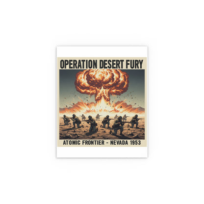 Indoor and Outdoor Silk Posters - Atomic Testing in Nevada Desert Operation Fury