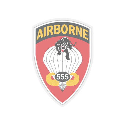 Kiss-Cut Stickers - Army - 555th Parachute Infantry Battalion - SSI w Br - Ribbon