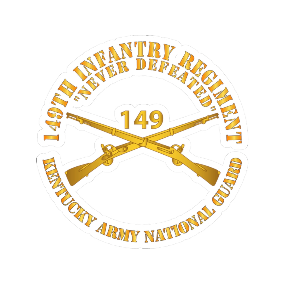 Kiss-Cut Stickers - Army -  149th Infantry Regiment - KYARNG - Branch X 300