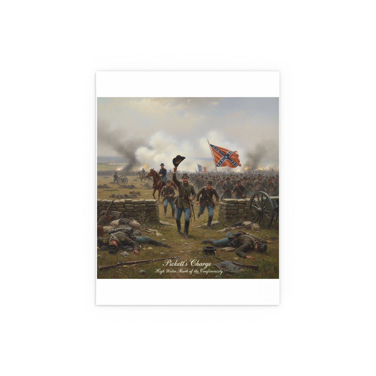 Indoor and Outdoor Silk Posters - Picketts Charge with Hat