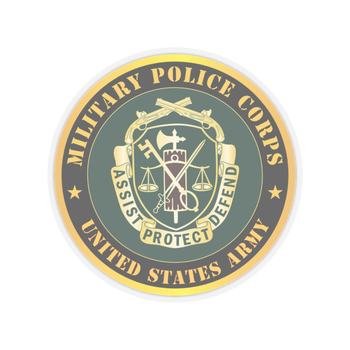 Kiss-Cut Stickers - Army - Military Police Corps Regimental Crest - United States Army