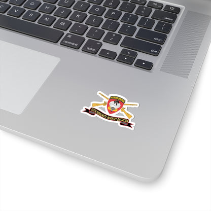 Kiss-Cut Stickers - Army - 555th Parachute Infantry Battalion - SSI - Black - Red w Br - Ribbon