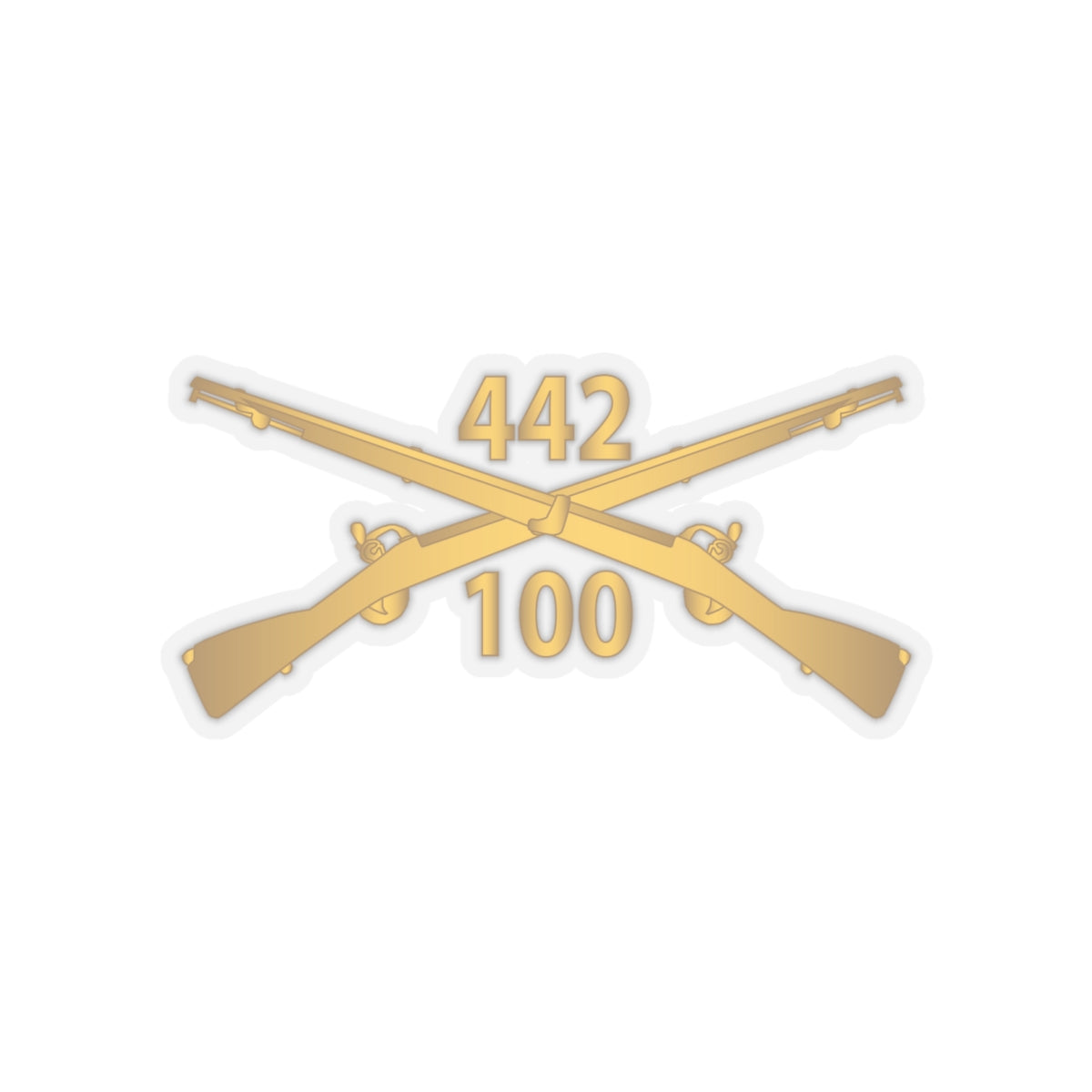 Kiss-Cut Stickers - Army - 100th Infantry Battalion, 442nd Infantry Regiment - wo Txt w Br X 300