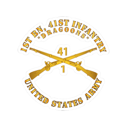 Kiss-Cut Stickers - Army - 1st Bn, 41st Infantry - Dragoons