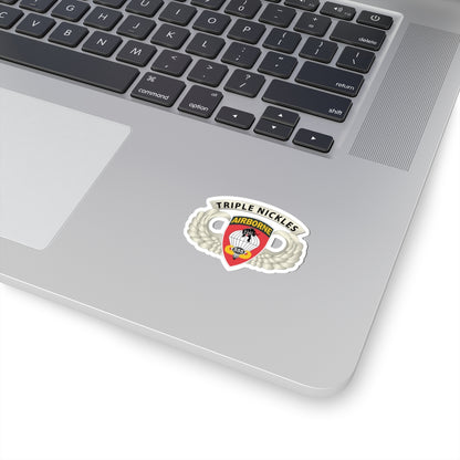 Kiss-Cut Stickers - Army - Airborne Badge - 555th Parachute Infantry Bn - SSI w  Triple Nickles Tab X 300