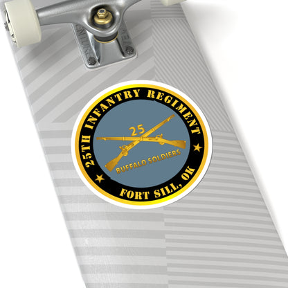 Kiss-Cut Stickers - Army - 25th Infantry Regiment - Fort Sill, OK - Buffalo Soldiers w Inf Branch