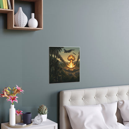 Indoor and Outdoor Silk Posters - Jungle Drug Lab Destruction w Explosions
