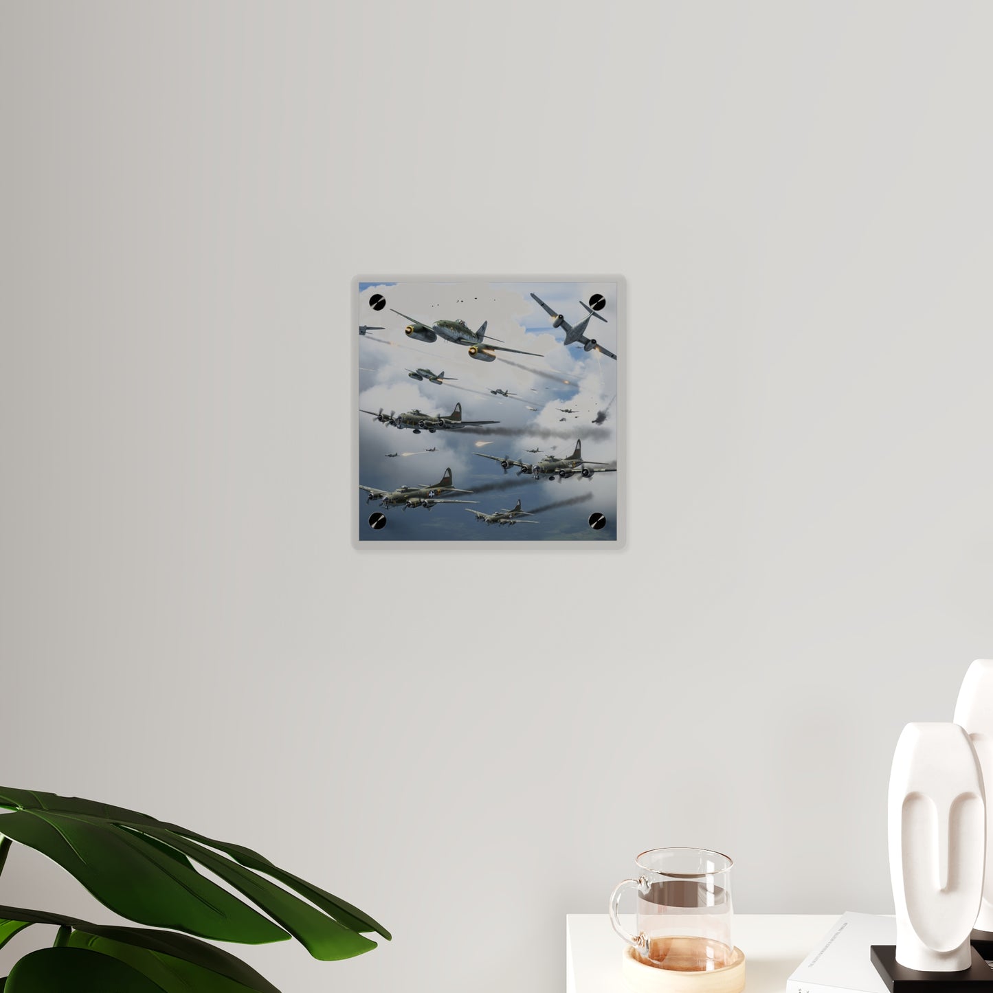 Acrylic Wall Art Panel - German jet fighters attacking US bombing formations