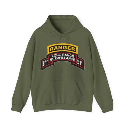 Unisex Heavy Blend™ Hooded Sweatshirt - Army - Airborne Ranger - E Company- 51st Infantry (Ranger) w Ranger Tab