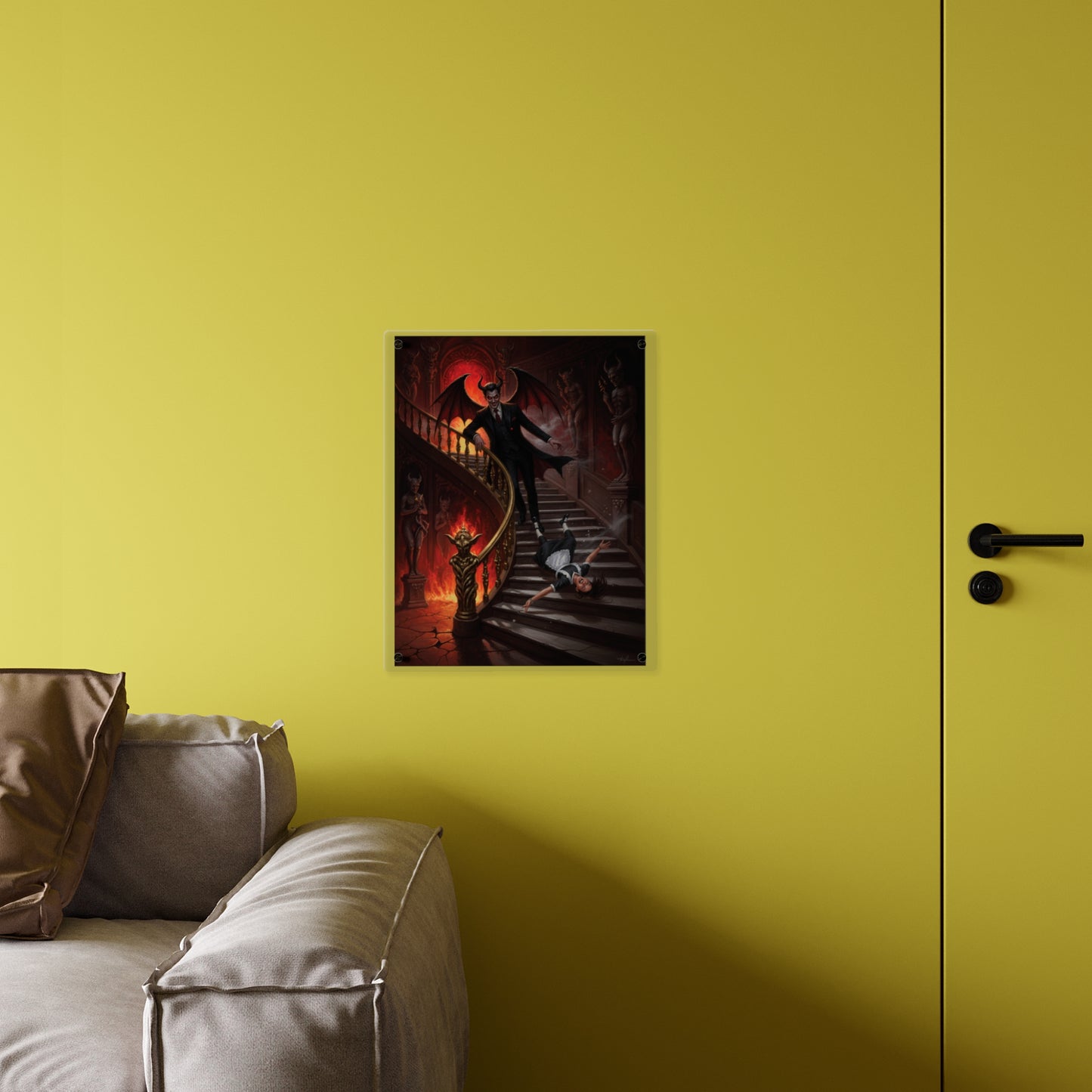 Acrylic Wall Art Panel - devil and maid