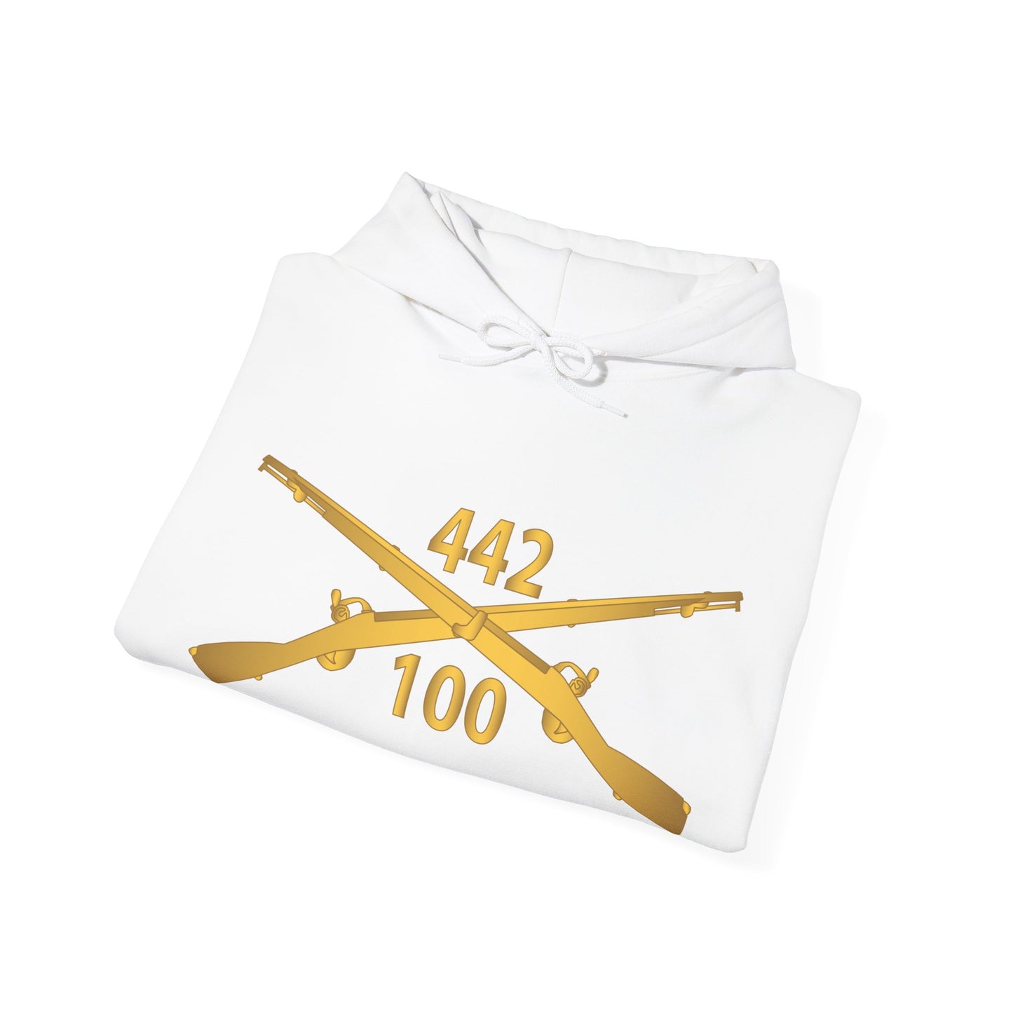 Unisex Heavy Blend™ Hooded Sweatshirt - Army - 100th Infantry Battalion, 442nd Infantry Regiment - wo Txt w Br X 300