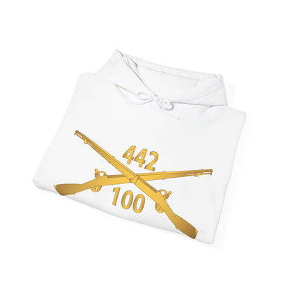 Unisex Heavy Blend™ Hooded Sweatshirt - Army - 100th Infantry Battalion, 442nd Infantry Regiment - wo Txt w Br X 300